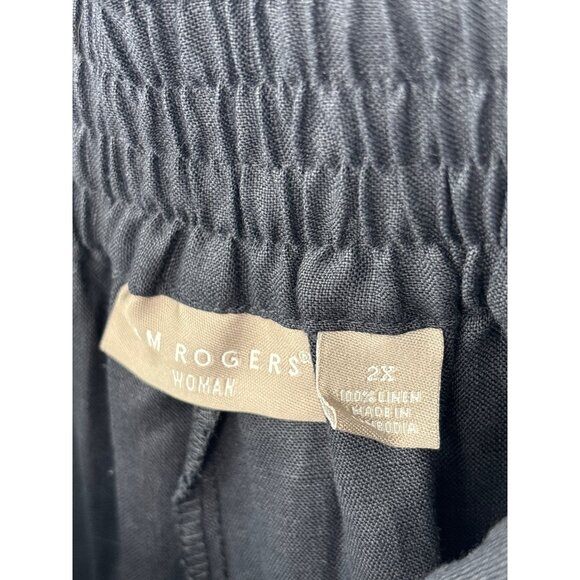 Kim Rogers Belted Lined Crop Pant Black 2X Plus NEW - Picture 5 of 5